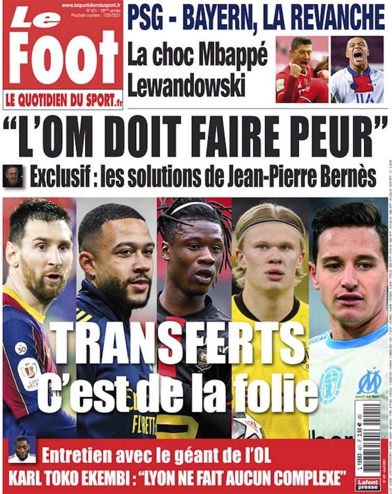 Transferts, OM, PSG, St-Etienne, Ligue 1, Ligue 2… les infos sont dans Le Foot
