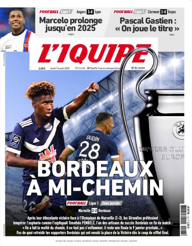 Bordeaux, Lyon, Clermont… La 2ème journée de Ligue 1 vue par l’IQUIPE
