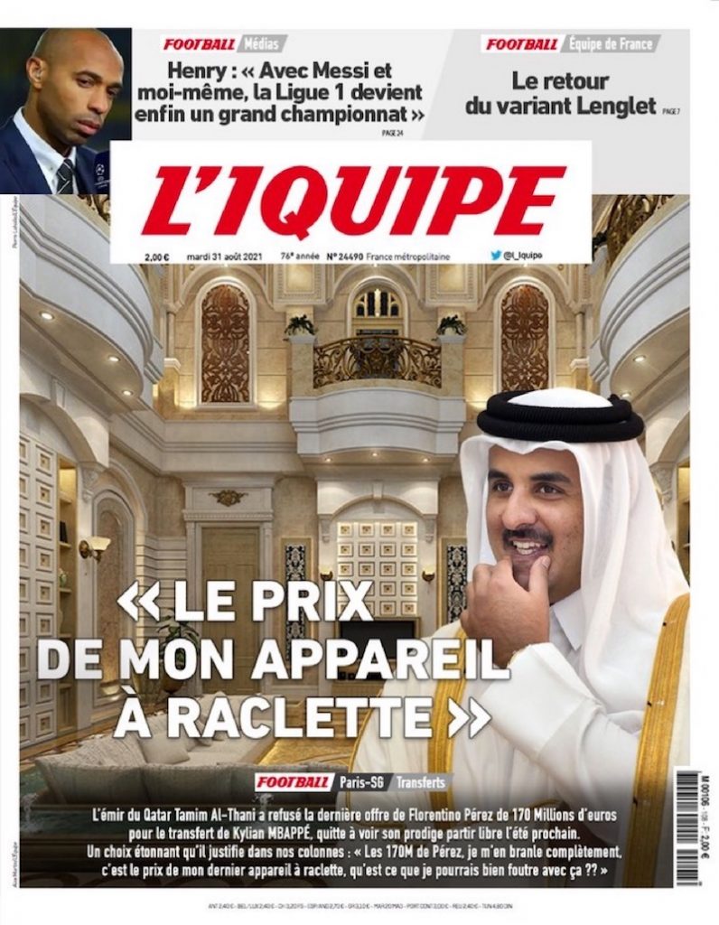 Le NON du PSG au Real pour Mbappé en Une de l’IQUIPE