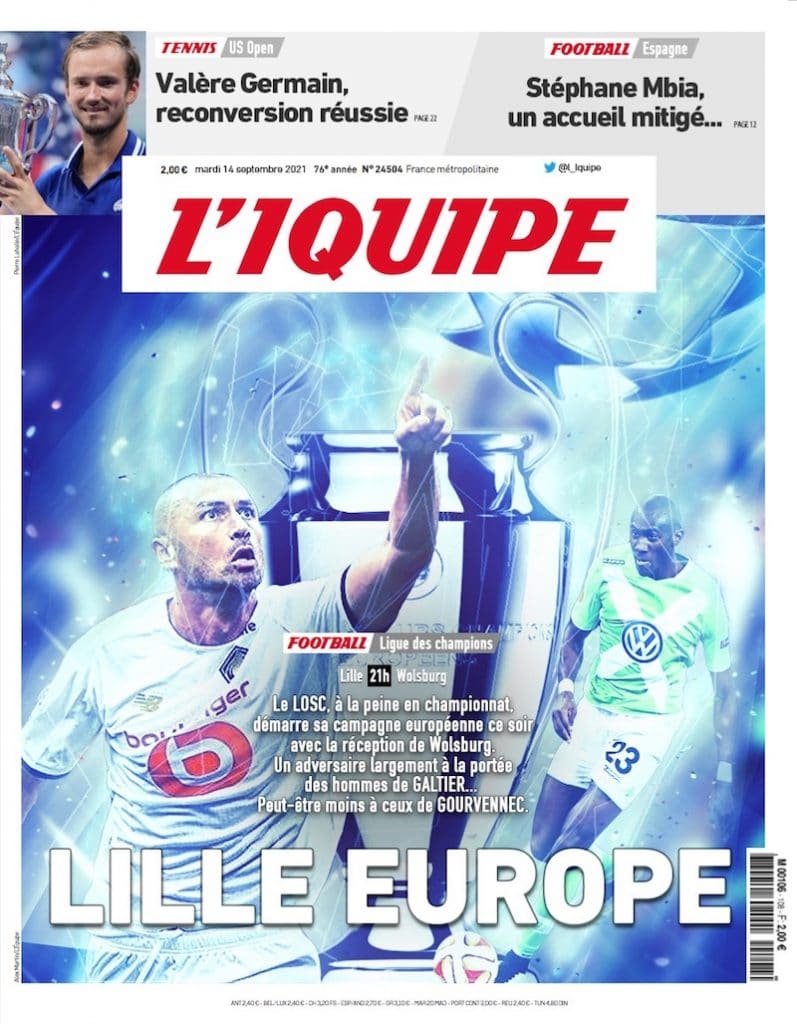 Lille à la Une de l’IQUIPE, mais pas seulement…