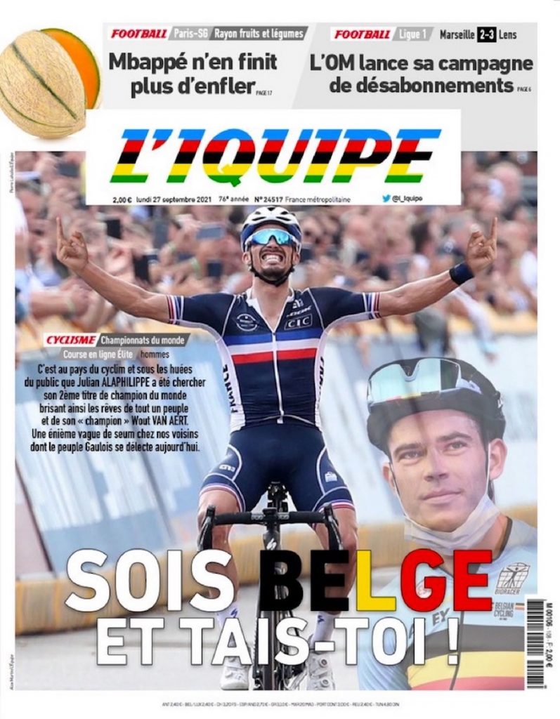 L’IQUIPE salue Alaphilippe et tacle les Belges