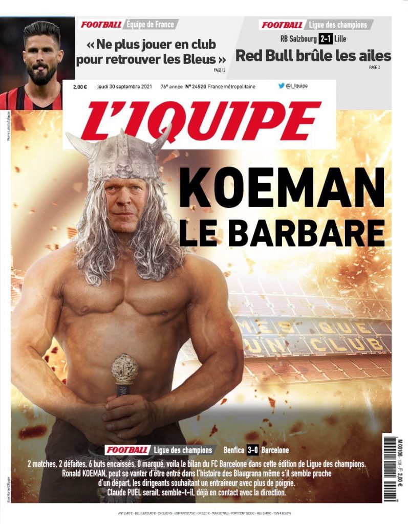 Pour l’IQUIPE, Ronald Koeman massacre le Barça