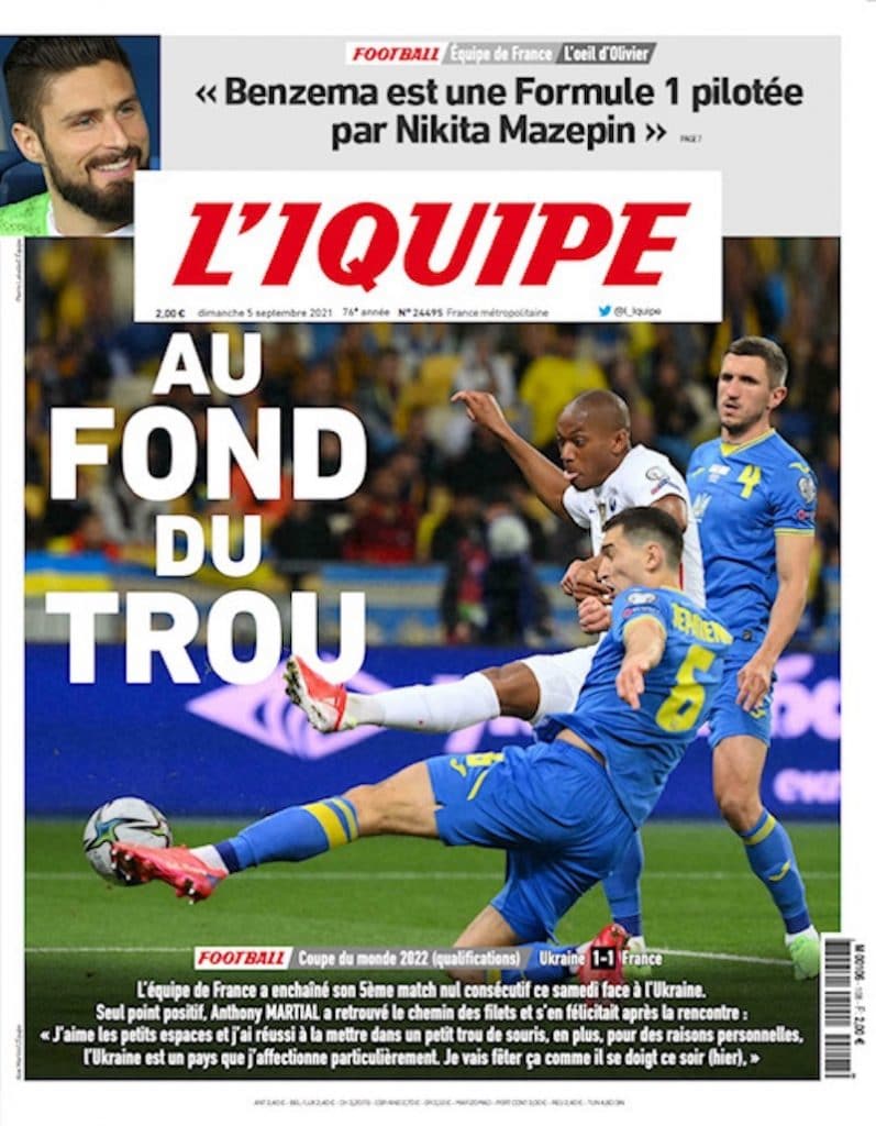 L’IQUIPE s’inquiète pour les Bleus, malgré Martial…