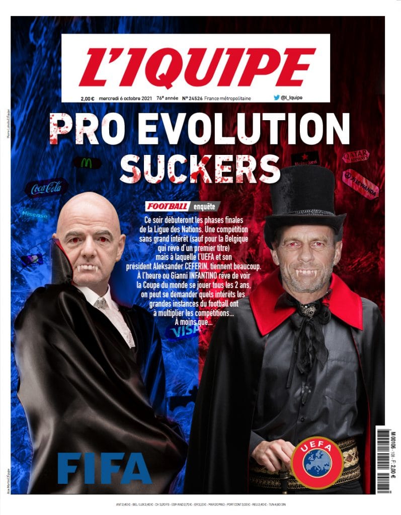 L’IQUIPE et les vampires de la FIFA et de l’UEFA…