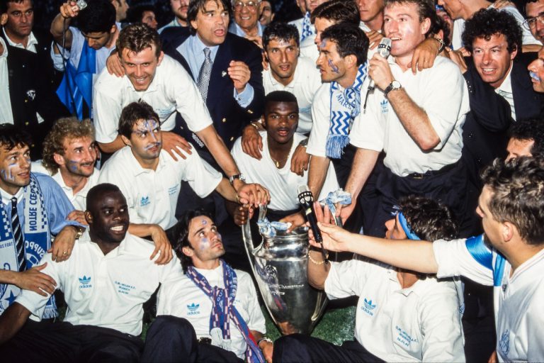 Basile Boli offre à l'OM de 1993 la prmeière Ligue des Champions de son histoire.