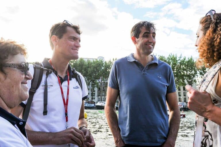 Stéphan Caron, le premier français médaillé sur les JO en 100 mètres sur la natation.